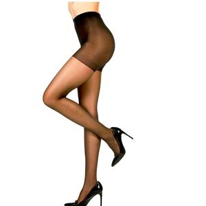 NWT MEMOI CRYSTAL SHEER SHAPER PANTYHOSE CONTROL TOP TIGHTS IN BLACK